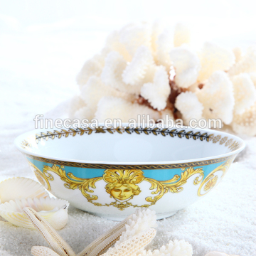 6 Inches Luxury Fine Hyper White Porcelain Large Cereal Bowl of Sea Goddness
