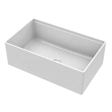 Modern Super Slim Single Bowl Ledge Bathroom Vanity with Fireclay Ceramic Kitchen Sink