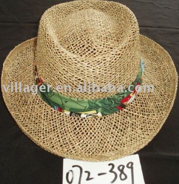 sea grass straw gambler hat