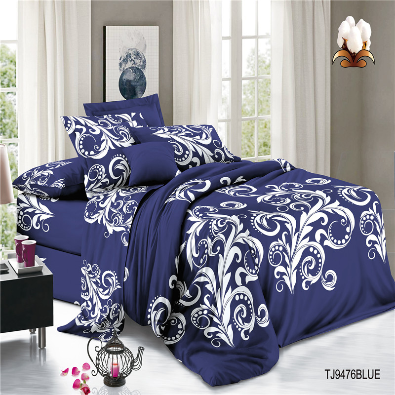 Skin Friendly Cotton Voile Print Polyester Bed Sets Sheets