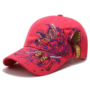 Embroidered baseball cap butterfly embroidered duck cap