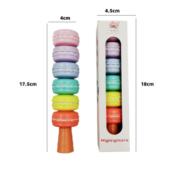 Cute Macaron Highlighters - Stationery Building Blocks for Office and School