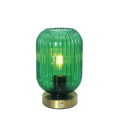 Metal base rechargeable table lamp glass shade