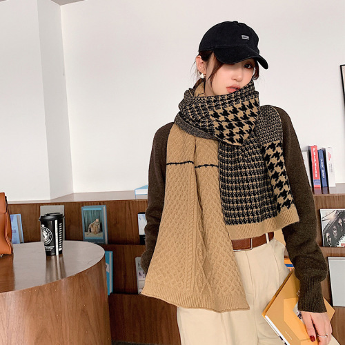 2020 Luxury Brand Houndstooth Scarf for Women plaid Knitted Wool warm scarf Female winter scarves shawls Blanket Scarfs