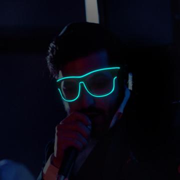 Aqua Color LED Light-Up Rechargeable Glasses - Customizable Party Favors