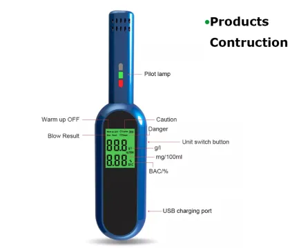 High Precision Alcohol Breath Tester - Air Blowing Alcohol Detector