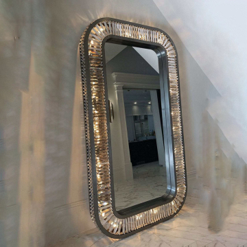 Miroirs de sol modernes avec des lumières pour la décoration intérieure