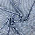 T/R/N Blue White Chambray Stripe Crepe Fabric