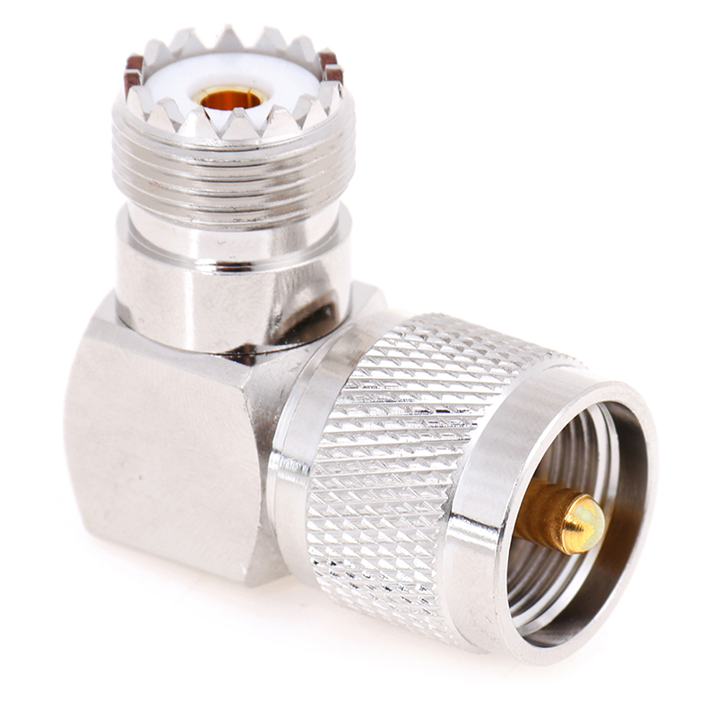 1pc UHF SO-239 Female To UHF PL-259 Male Right Angle 90 Degree RF Connector High Quality