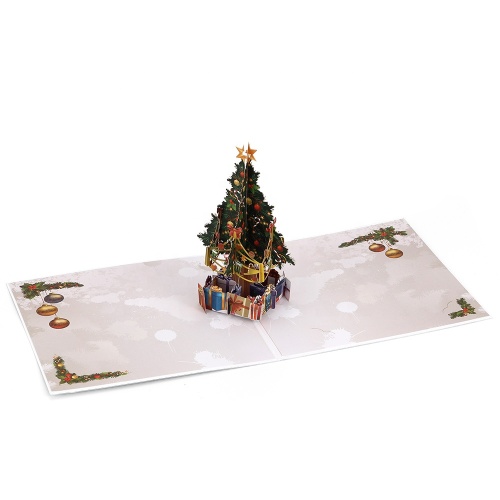 Zarflarla toptan lazer kesilmiş kağıt Noel kartları
