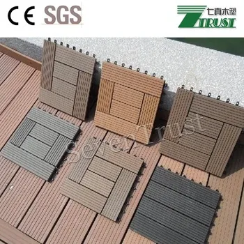 Outdoor cheap WPC DIY interlocking composite deck tiles/cheap wood composite decking tile
