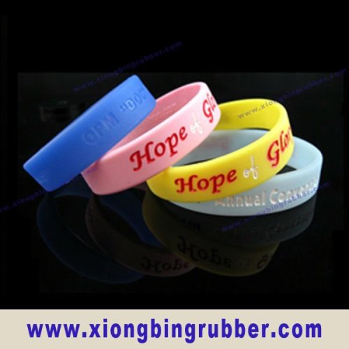 Debossed with printing free silicone wristbands