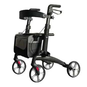 Portable Foldable Height Adjustable Rollator Walker with Good Quality Backrest for Outdoor Use