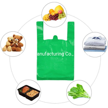 Wholesale Clear Handle T Shirt Garbage Food Vegetable Packing Grocery Plastic Shopping Bag