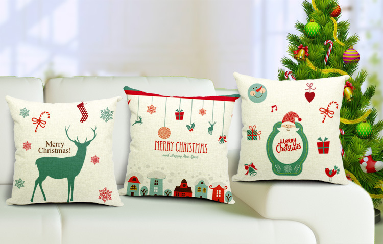 Christmas Deer Cushion Fashion Cotton Linen Pillow (SCL04-563)