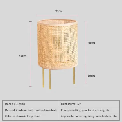 Rustic Style LED Desk Lamp Bedside Table Lamp