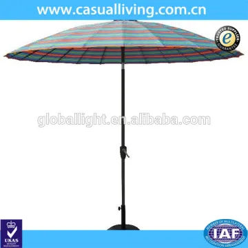 Patio Round Garden Polyester Crank Rainbow Umbrella Market