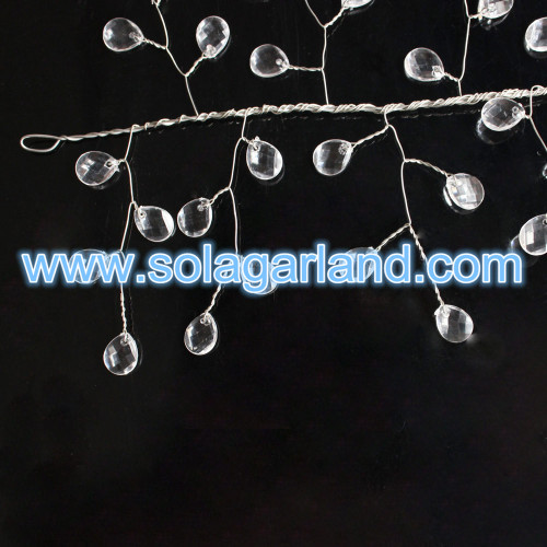 Branches d&#39;arbre en cristal acrylique à facettes en forme de larme
