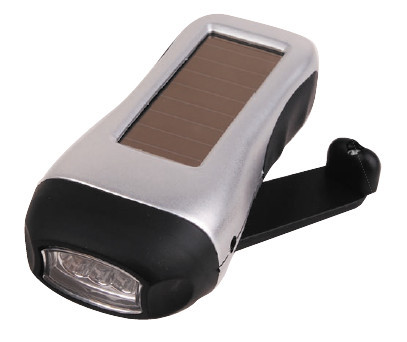 3 LED Dynamo rechargeable flashlight with solor energy