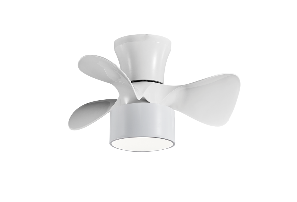 Ventilador de techo decorativo blanco de 3 cuchillas con luz LED