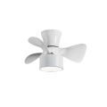 Ventilador de techo decorativo blanco de 3 cuchillas con luz LED