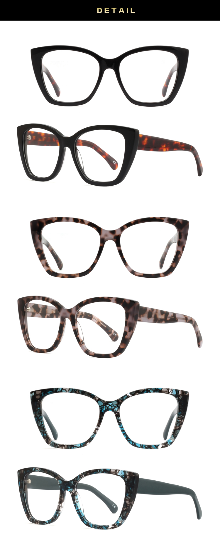 Women Cat Eye Acetate Eyeglasses Frame