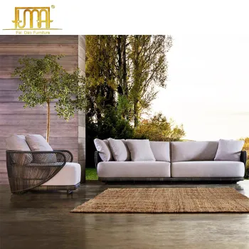 Waterproof PE Rattan Garden Outdoor Sofa Set with Arm