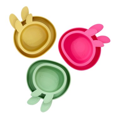Cute Rabbit Shape Silicone Suction Baby Bowl