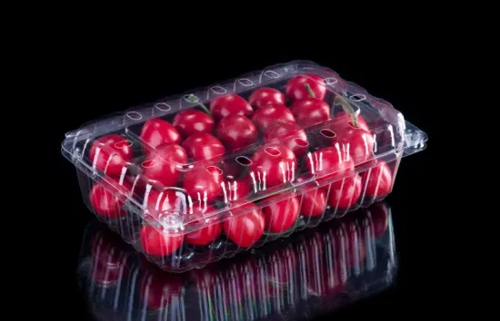 Transparent plastic clamshell packaging