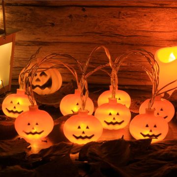 Battery Operated LED Pumpkin String Lights for Halloween Decoration