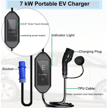 3.5kW AC Portable Single Phase Electric Vehicle charger