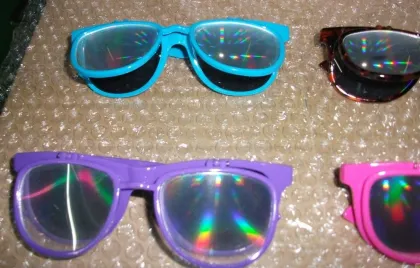 Customized Coloured Frame Wayfare 3d Fireworks Glasses Lense For Party