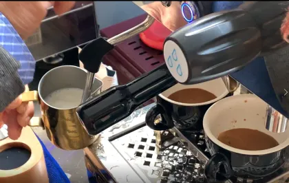 Office Handy Astoria Espresso Machine - Semi-Automatic Rotary Pump Coffee Maker with Milk Frother (Retro Style for China)