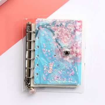 Transparent Holographic Travel Diary Notebook with Glitter Cover