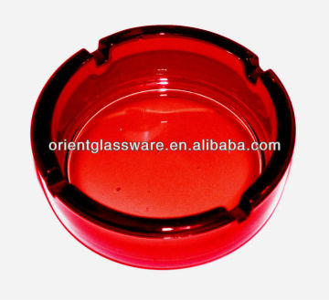 red glass ashtray