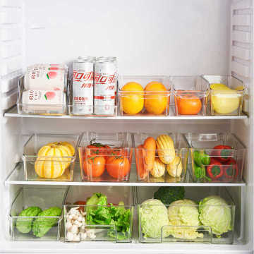Plastic PET Kitchen Stackable Container Boxes Refrigerator