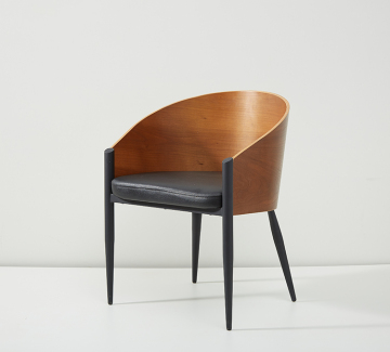 soft upholstery seat plywood chair with iron leg