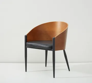 soft upholstery seat plywood chair with iron leg