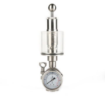 Straight Three-clamp Regulating Valve with Pressure Gauge