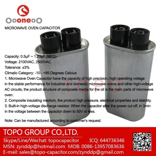 CH86 CAPACITOR FOR MICROWAVE OVEN 2100V/0.8UF HOME