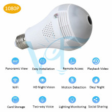 Free Shipping Indoor Motion Detecting Wireless Baby Pet Monitor Night Vision 1080P WiFi Camera Light Bulb Two-way Voice Camera