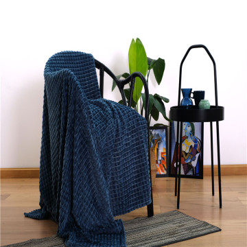 New Blue Flannel Waffle Covered Towel Bed Blanket