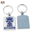 Stainless iron custom letter logo print keychain