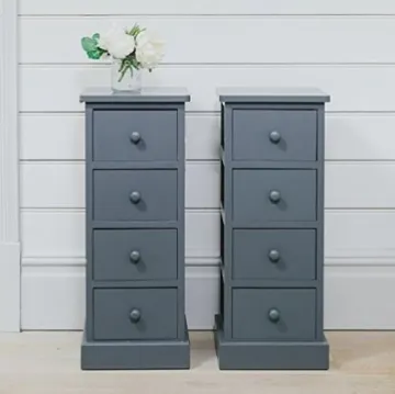 Bedroom Paulownia Wood 4 Drawer Wooden Bedside Table