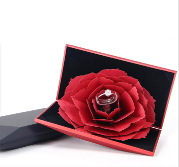Singapore Style Rotating Rose Ring Box - Wholesale Jewelry Packaging Gift Box