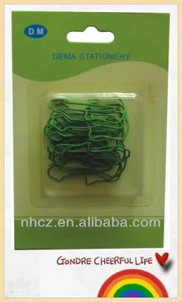 Promotional Guitar Shaped Paper Clips Packed in Blister Card Set