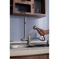 Single Hole Double-Handle Pull out sprayer Kitchen Faucets.