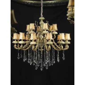 Large Brass Chandelier Lamp 2 Tier 18 Lights