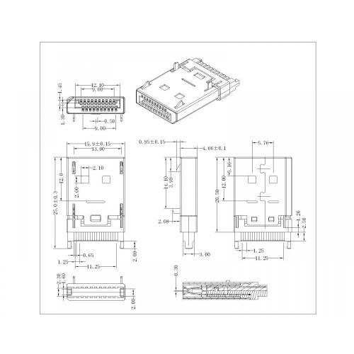 Display Port Plug Molding Style