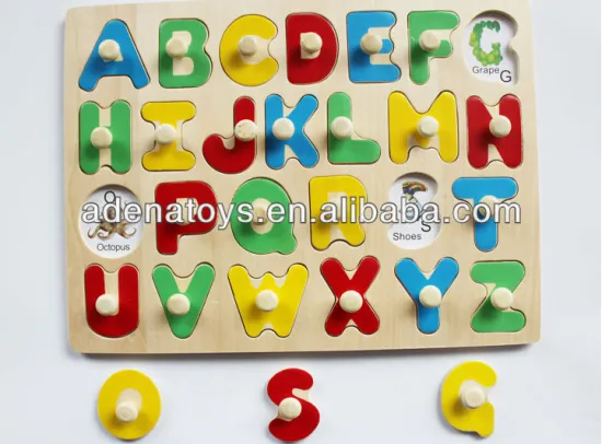 Alphabet Letters - Educational Colorful Fun Raised Wooden Puzzle